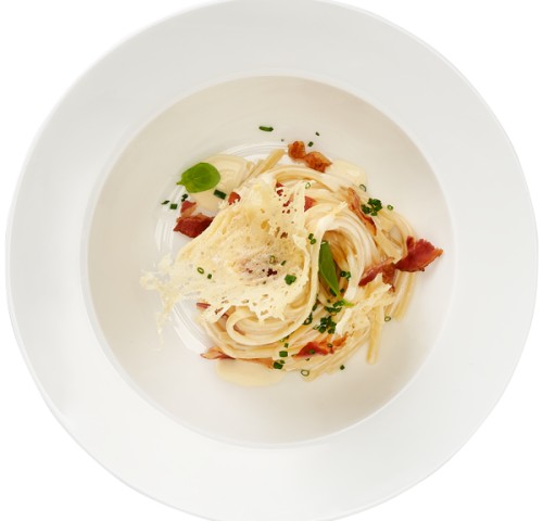 Linguine Carbonara with Crispy Bacon and Hard Cheese - Light meals - Recipes | Vindija